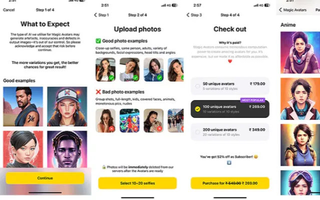 Upload Your Selfies on Lensa AI